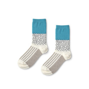 WildSock Turquoise - turquoise socks with dots and stripes