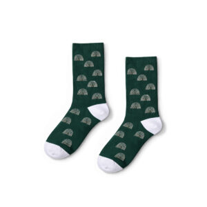 WildSock Rainbow - green socks with rainbow arch pattern